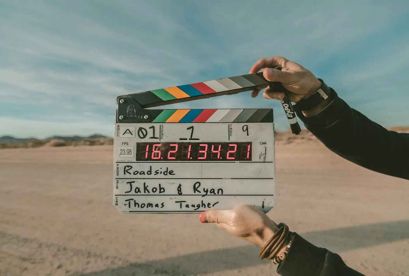 Film production lighting on a set